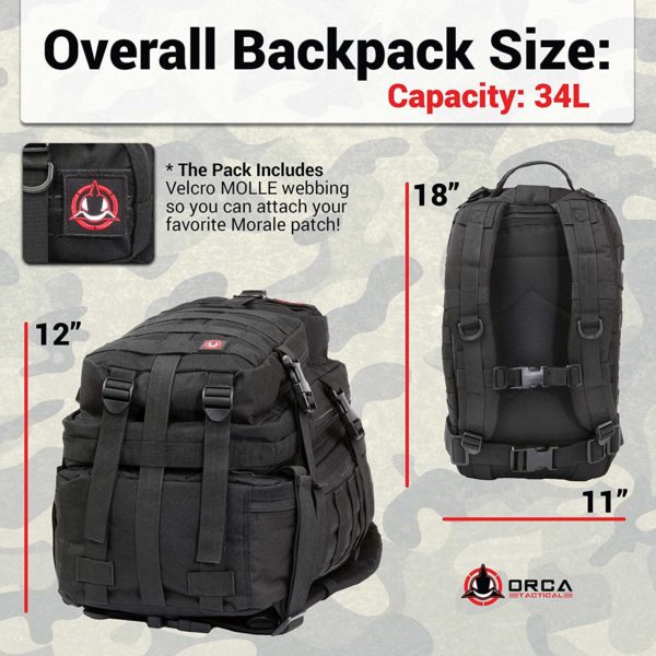 34L Small Tactical Army Survival Backpack