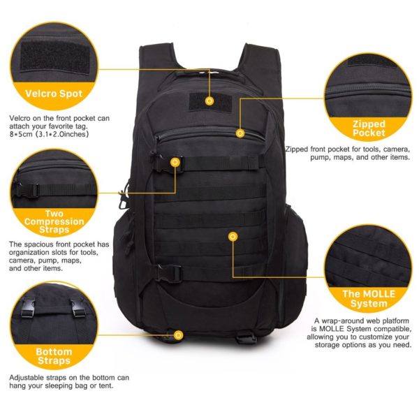 35L Airforce Tactical Backpack for Hiking, Camping & Survival