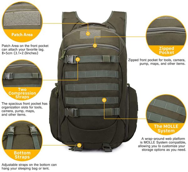 35L Airforce Tactical Backpack for Hiking, Camping & Survival