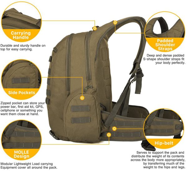 35L Airforce Tactical Backpack for Hiking, Camping & Survival