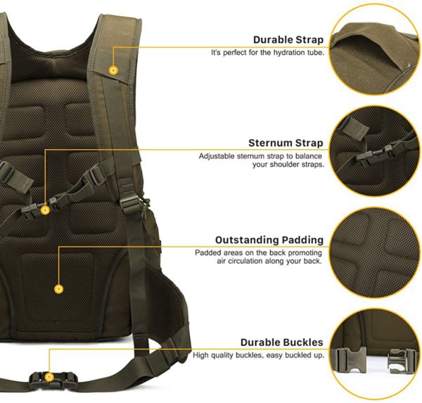 35L Airforce Tactical Backpack for Hiking, Camping & Survival