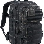 40L MOLLE Tactical Assault Pack, Water-Resistant, Camo Black