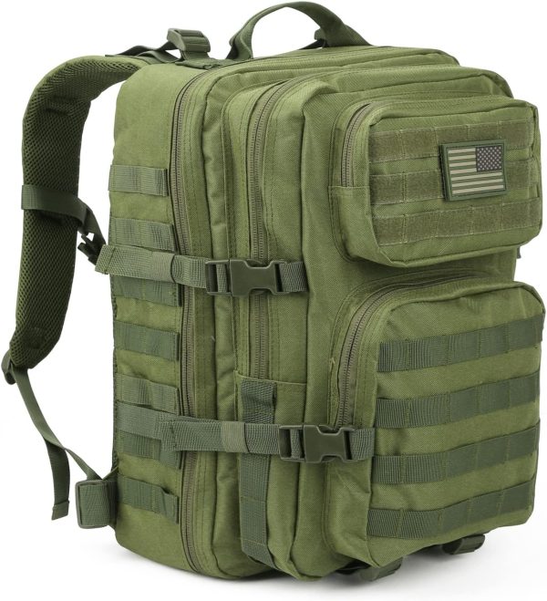 40L MOLLE Tactical Assault Pack with Hydration Compatibility – Green