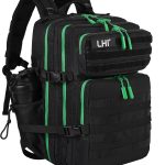 45L MOLLE Tactical Backpack with Laptop Compartment – Black with Green Zipper