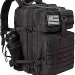 45L MOLLE Tactical Backpack with Laptop Compartment – Black with Red Line