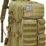 45L Waterproof Tactical Backpack with Laptop Sleeve – Khaki