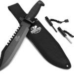 Ultimate Wilderness Companion: 15-inch Tactical Bowie Knife Set for Hunting and Survival