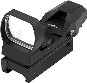 Feyachi Dual-Color Reflex Sight with 4 Adjustable Reticles - Red & Green Optics