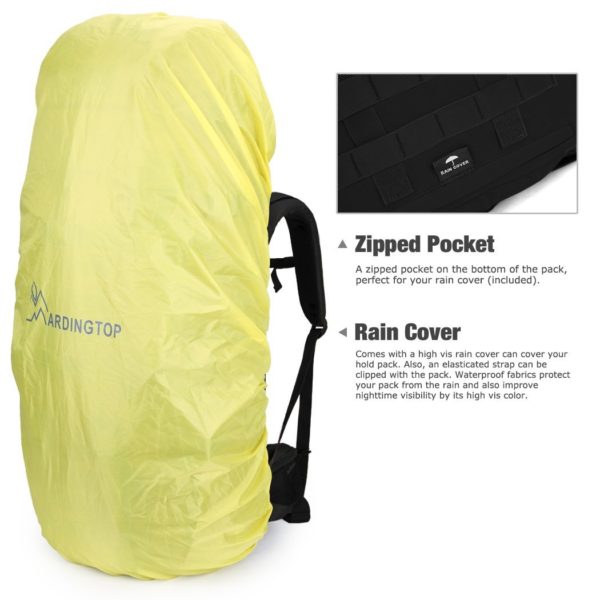 65L Military & Navy Backpack with Frame & Wet Weather Gear