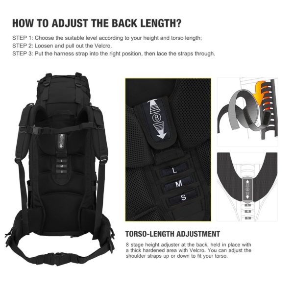 65L Military & Navy Backpack with Frame & Wet Weather Gear