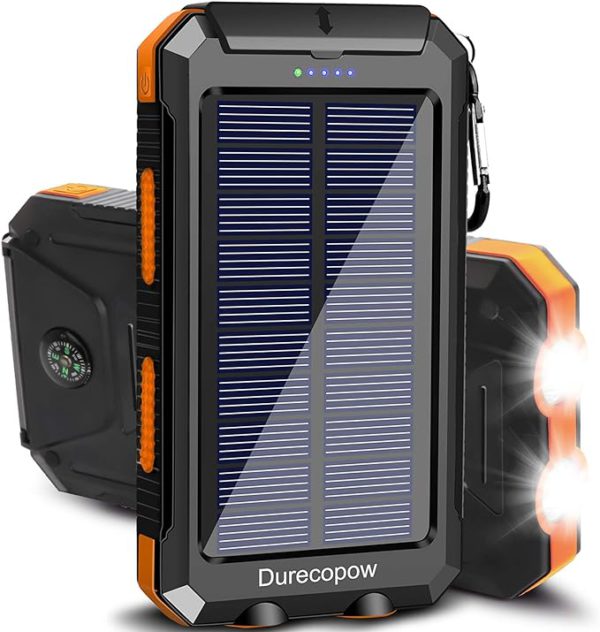 20000mAh Solar Power Bank: Portable Outdoor Charger with Dual USB Ports