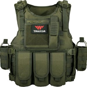 nylon-tactical-vest-with-quick-release-buckle-and-8-removable-pouches-green-1