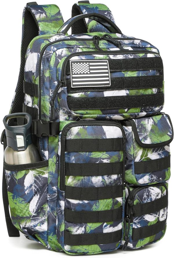 30l-waterproof-tactical-backpack-with-laptop-sleeve-green-leaf-1