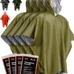 PREPARED4X Emergency Rain Poncho with Mylar Blanket Liner - Ultimate Survival Gear Combo for Camping