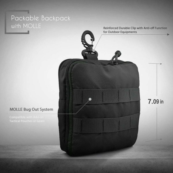 Lightweight Waterproof Navy Day Backpack with Molle