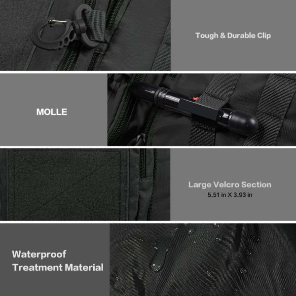 Lightweight Waterproof Navy Day Backpack with Molle