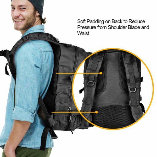 Navy, Army & Military Tactical Molle Backpack for Survival, Hunting & Hiking