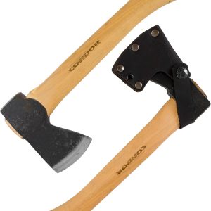 Scout Hatchet – 1060 High-Carbon Steel, Hickory Handle, Leather Sheath