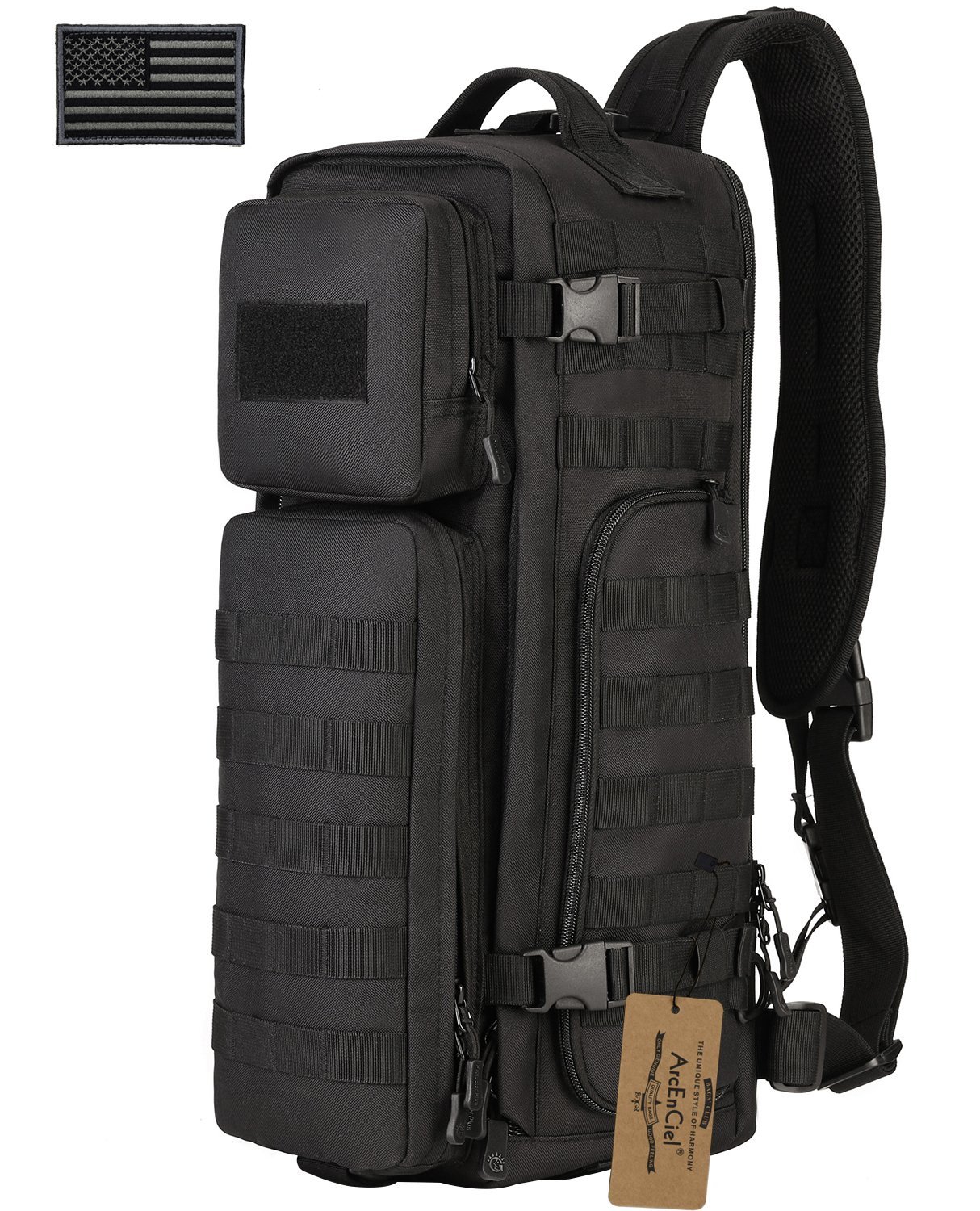 Tactical Army & Military Sling Back Day Pack with Hydration Pouch