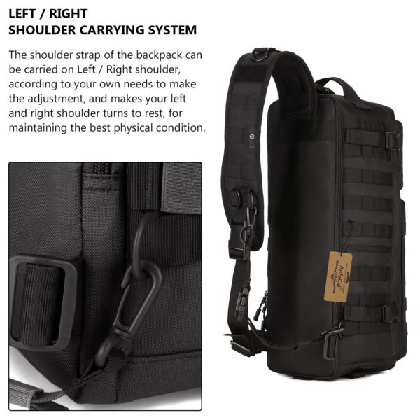 Tactical Army & Military Sling Back Day Pack with Hydration Pouch