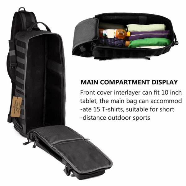 Tactical Army & Military Sling Back Day Pack with Hydration Pouch