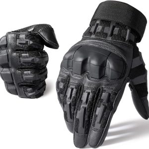 Tactical Gloves – Faux Leather, Touchscreen Compatible, Full Finger
