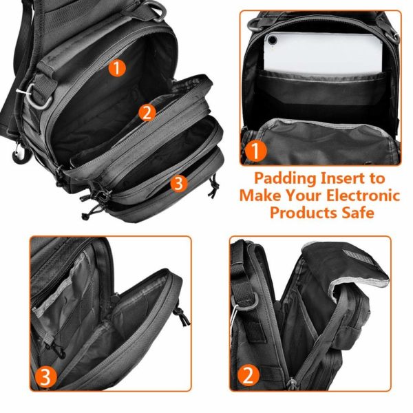 Tactical Molle Sling Backpack with Electronics Pocket
